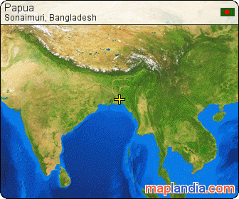 Papua satellite map