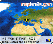 Railway station Tuzla, satellite map