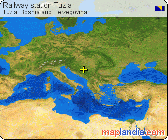 Railway station Tuzla, satellite map