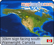 30km sign facing south satellite map