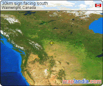 30km sign facing south satellite map