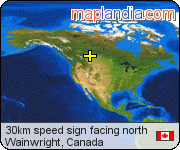 30km speed sign facing north satellite map