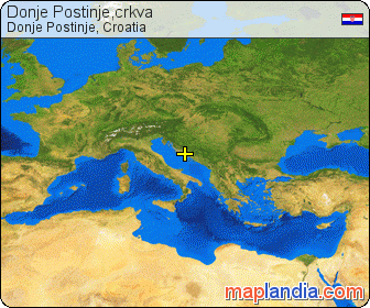 Donje Postinje,crkva satellite map