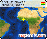 abetifi to nkwetia satellite map