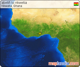 abetifi to nkwetia satellite map