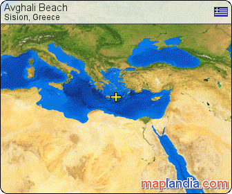 Avghali Beach satellite map