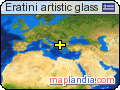 Eratini artistic glass satellite map