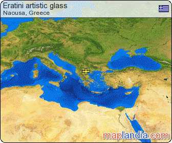 Eratini artistic glass satellite map