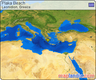 Plaka Beach satellite map