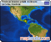 Honduras beaches private residences satellite map