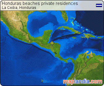 Honduras beaches private residences satellite map