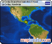 La Ceiba Beachfront investment Hond satellite map
