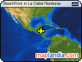 Beachfront in La Ceiba Honduras satellite map
