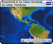 Beachfront in La Ceiba Honduras satellite map