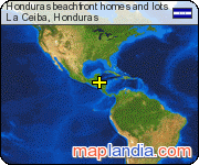 Honduras beachfront homes and lots satellite map