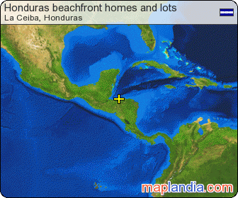 Honduras beachfront homes and lots satellite map