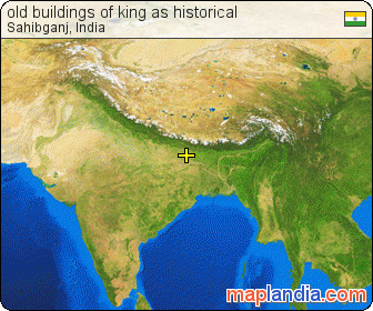old buildings of king as historical satellite map