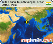 sultan canal to puthiyangadi beach satellite map