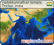Vadakkunnathan temple satellite map