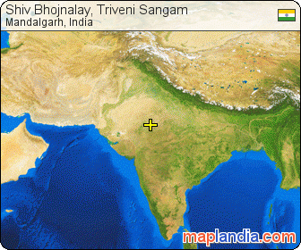 Shiv Bhojnalay, Triveni Sangam satellite map