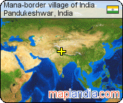 Mana-border village of India satellite map