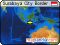 Surabaya City Border satellite map