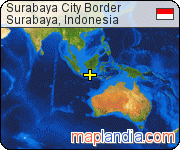Surabaya City Border satellite map