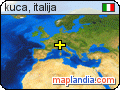 kuca, italija satellite map