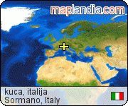 kuca, italija satellite map