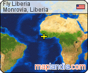 Fly Liberia's map homepage