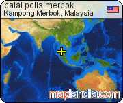balai polis merbok satellite map