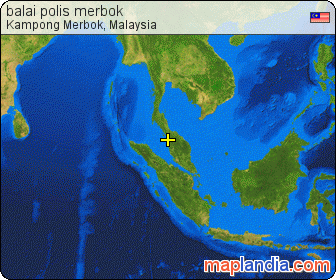 balai polis merbok satellite map