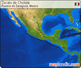 Zocalo de Cholula satellite map