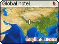 Global hotel satellite map