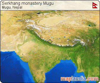 Serkhang monastery Mugu satellite map