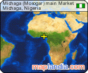 Michaga (Mosogar) main Market. satellite map