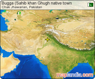 Bugga (Sahib khan Ghugh native town satellite map