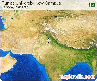 Punjab University New Campus satellite map large rectangle image link
