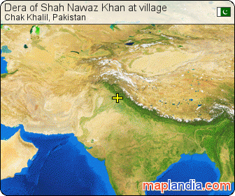 Dera of Shah Nawaz Khan at village satellite map