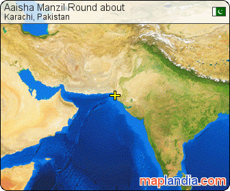 Aaisha Manzil Round about satellite map