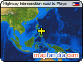 Highway intersection road to Playa  satellite map