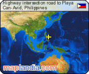Highway intersection road to Playa  satellite map