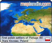 First polish settlers of Portage WI satellite map