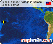 Lepea, a model village in Samoa satellite map