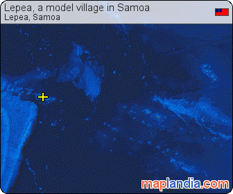 Lepea, a model village in Samoa satellite map