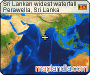 Sri Lankan widest waterfall satellite map