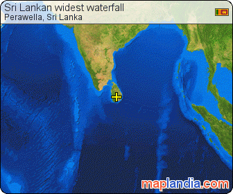 Sri Lankan widest waterfall satellite map