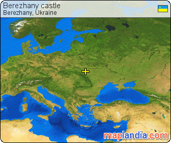 Berezhany castle satellite map