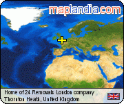 Home of 24 Removals London company satellite map