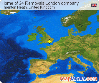 Home of 24 Removals London company satellite map